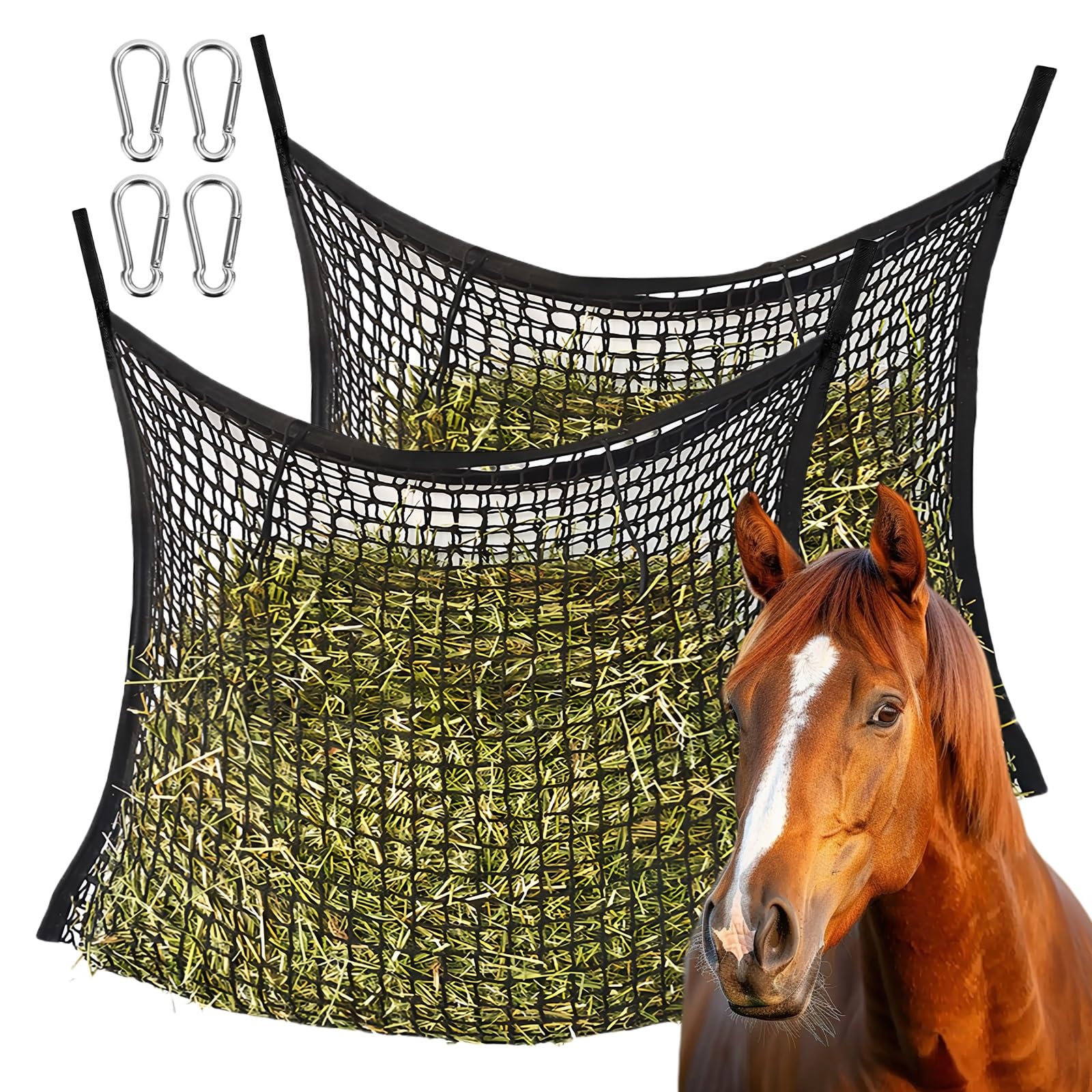 Sac à foin pour chevaux évitant le gaspillage de nourriture au box