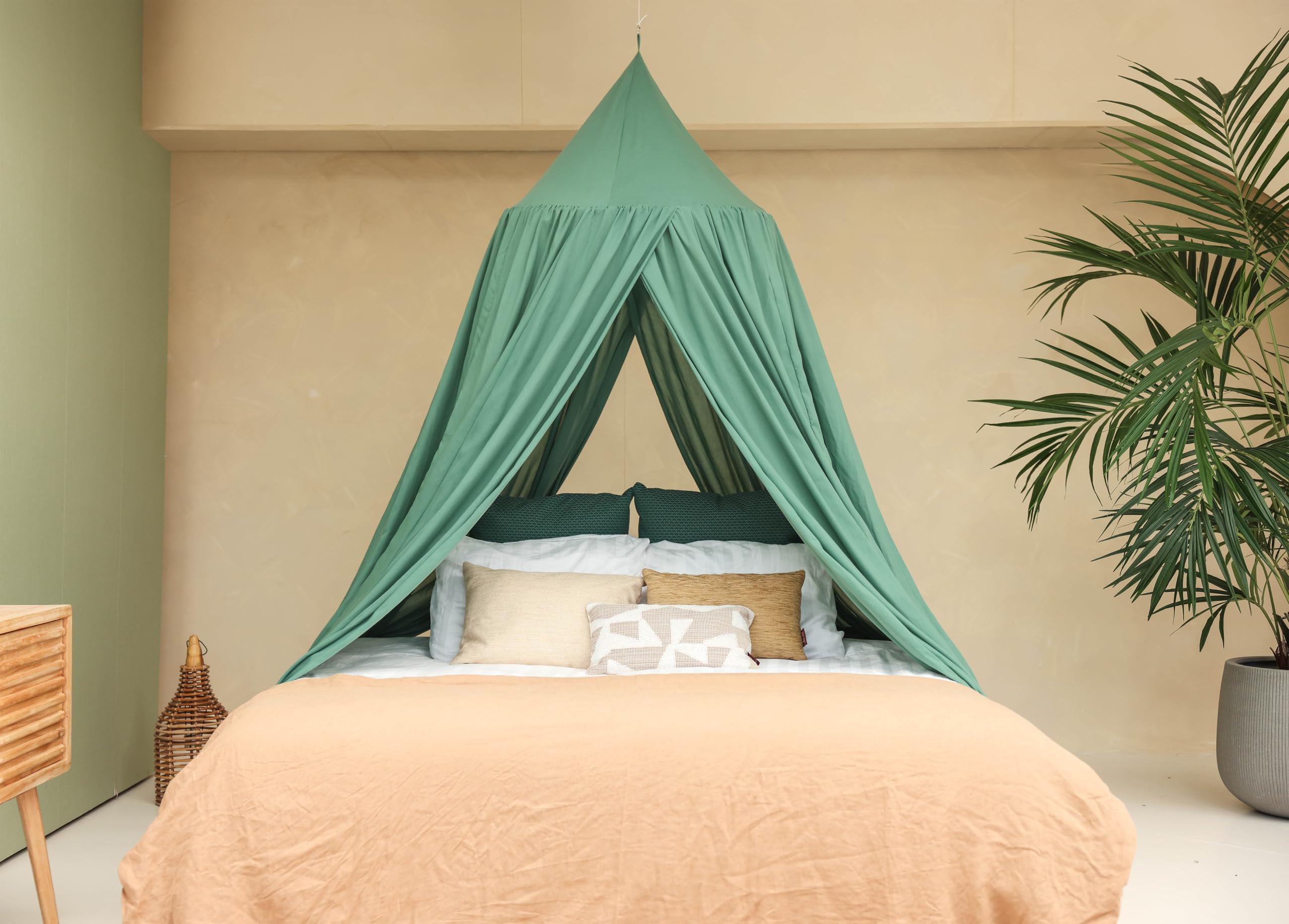 Mosquitera Cama Verde Doble | Mosquitera Redonda Tamaños | Dosel para Cama de Adolescentes & Adultos | Cama con Dosel Dormitorio | Decoración de dormitorio de lujo para adolescentes o adultos | Red de insectos e insectos