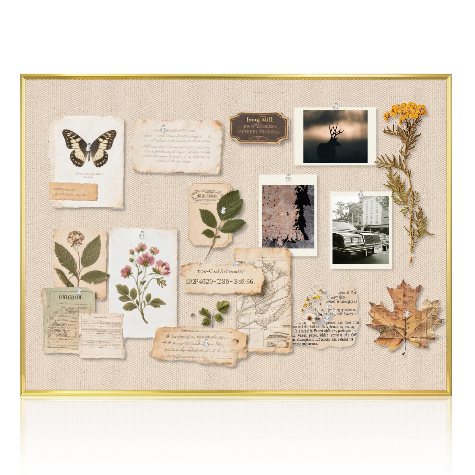 QUEENLINK Linen Bulletin Board