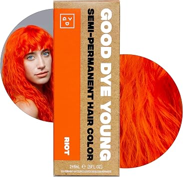 Good Dye Young Semi-Permanent Hair Colour, Vegan, Cruelty Free, Lasts up to 24 Washes, Hair Colour Conditioner 5 fl Oz, Riot