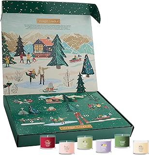 Signature Votive Mini Jars 12 Days of Christmas Candle Advent Calendar Variety Pack, Natural Soy Wax Blend with Natural Fiber Wick, 1.3 OZ Glass Jar (Pack of 12)