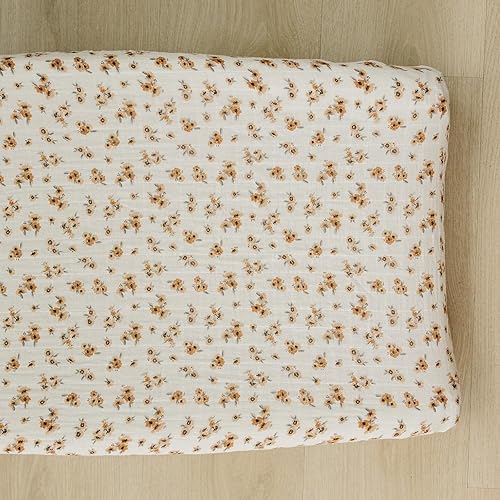 Mebie Baby Funda para cambiador, flor de otoño, 100% muselina de algodón para cambiador, funda para bebé niño y niña, fundas de decoración de