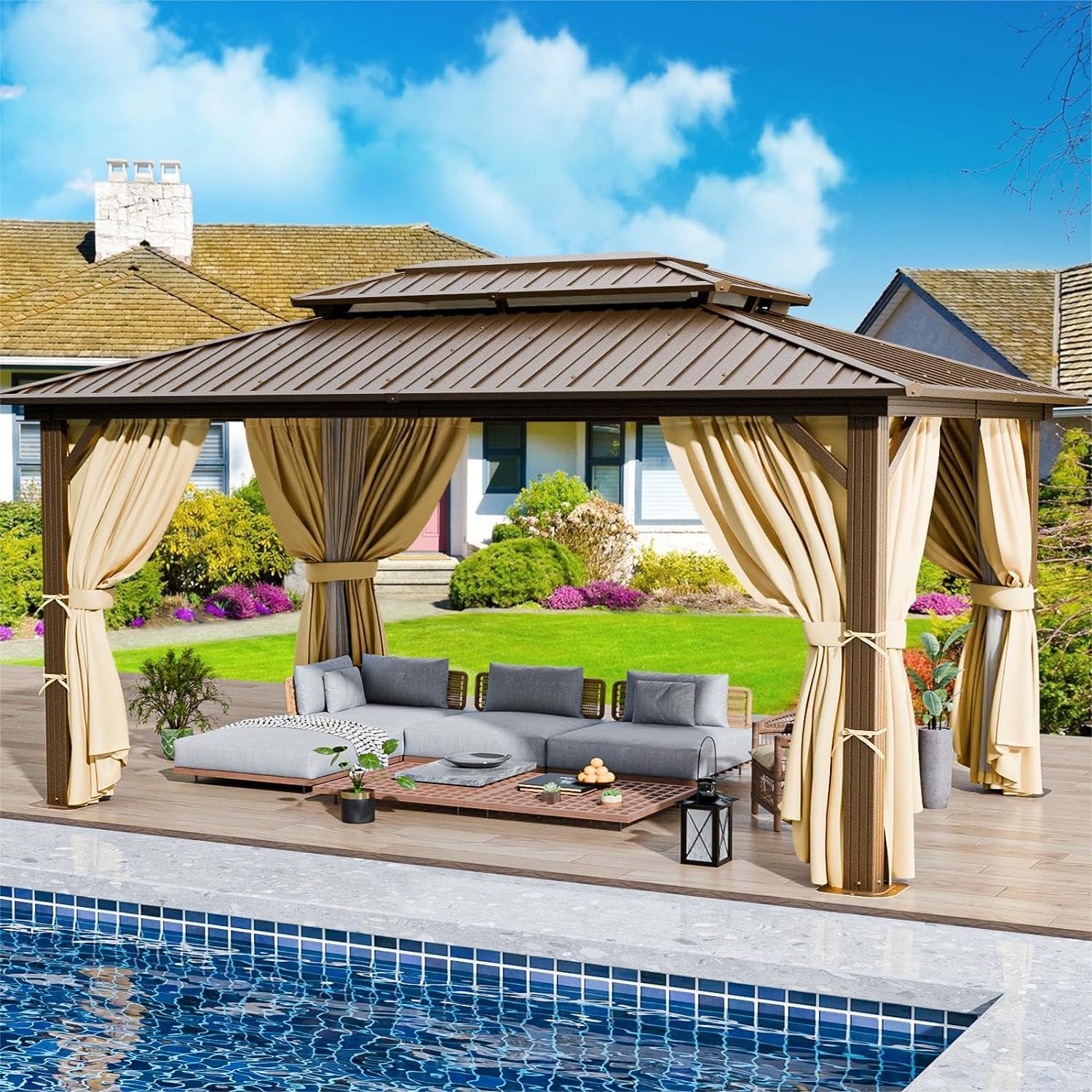Amazon.com : COBIZI 10x12 Hardtop Gazebo with Heavy Duty