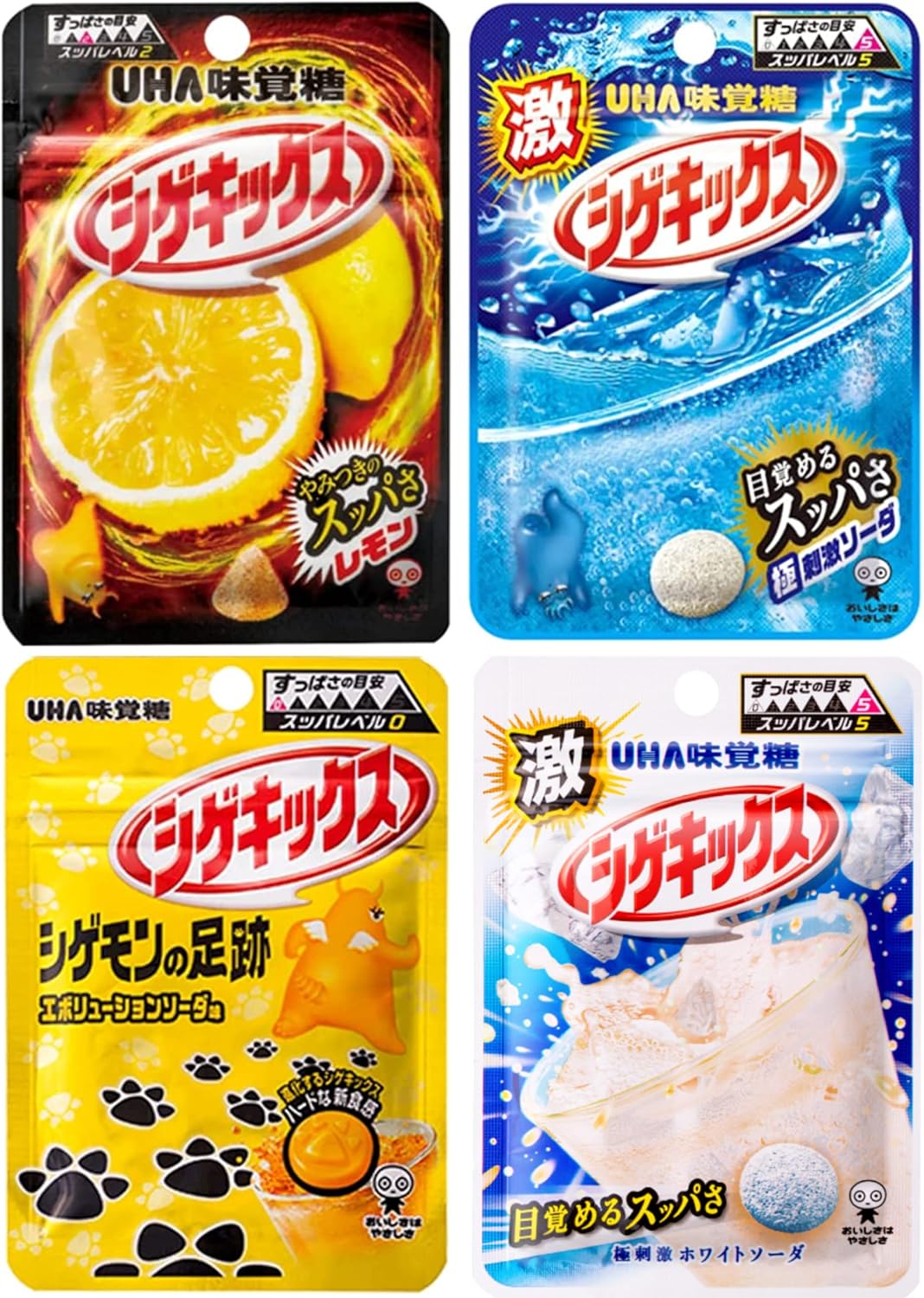 [REGALO] UHA味覚糖 シゲキックス アソートセット 4種各3個計12個（レモン・ソーダ・エボリューションソーダ・ホワイトソーダ）【REGALOパッケージでのお届け。ジッパーつきで開封簡単】