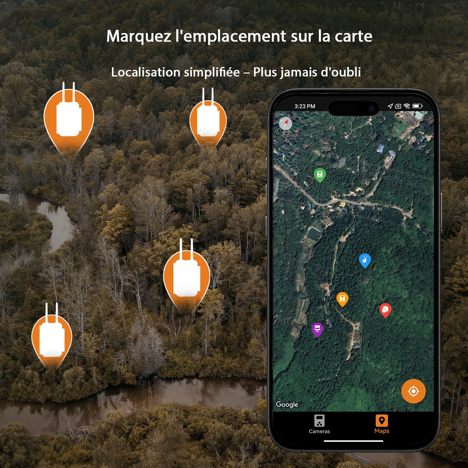 GardePro E8 2.0 Caméra De Chasse Double Antenne WiFi avec Carte SD 64Go, Vidéo 4K H.264 64MP, Jusqu' 30m No Glow Infrarouge Vision Nocturne, Vitesse de Dclenchement 0,1s et Angle de Dtection 120°