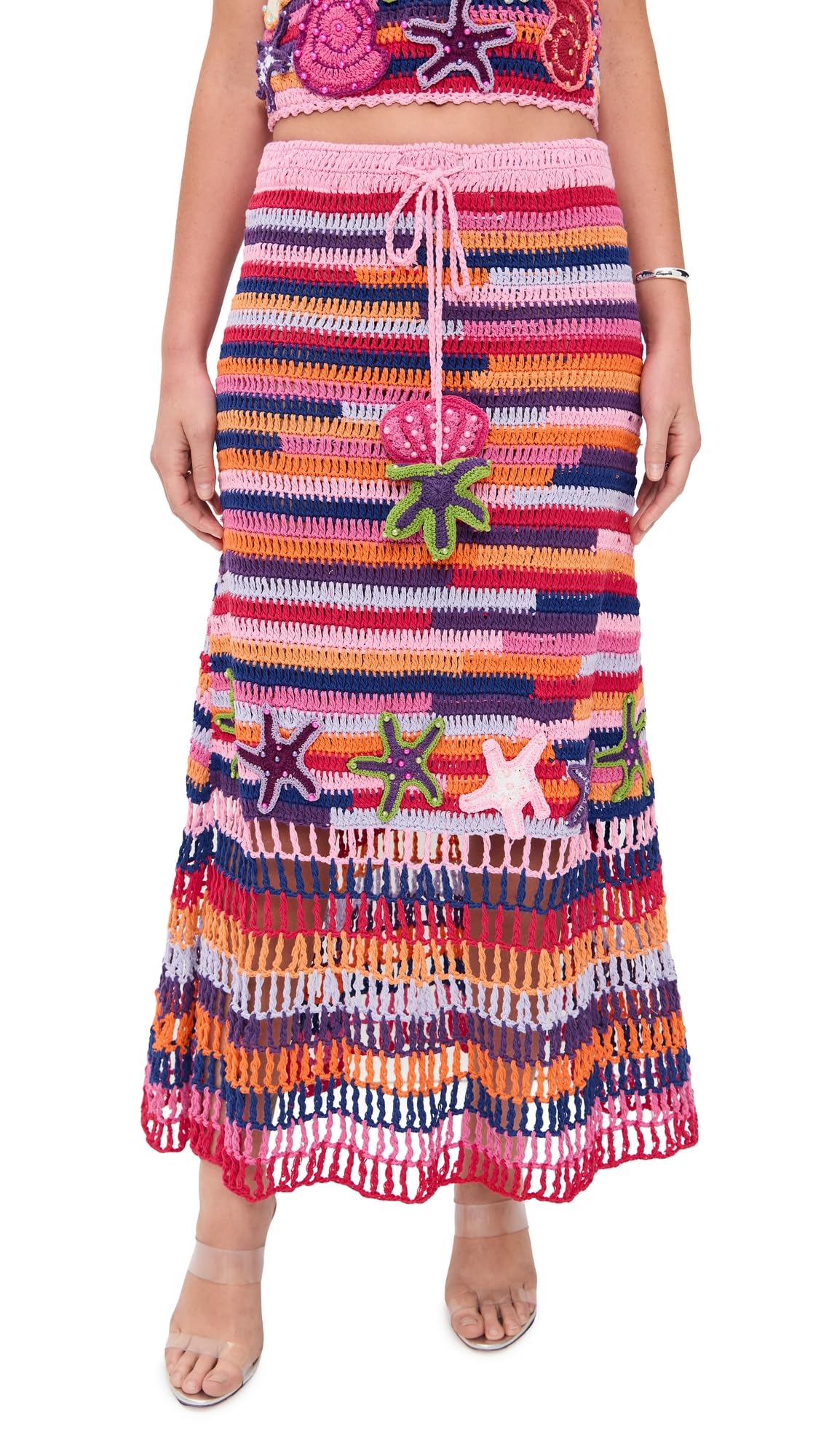 CeliaB Womens Venus Crochet Skirt