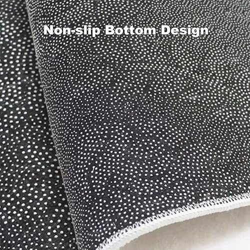 Miniatura 3 de QQXX Alfombra de área de forma irregular, antideslizante, lavable, para sala de estar, lana suave y cachemira, moderna alfombra ovalada abstracta