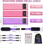 WOQQW Resistance Bands Set - Exercise Bands with Ankle Straps for Leg & Glute Workout, Fabric Booty Bands for Women Men, Home Gym Fitness Equipment for Hip, Pilates, Yoga, Stretch