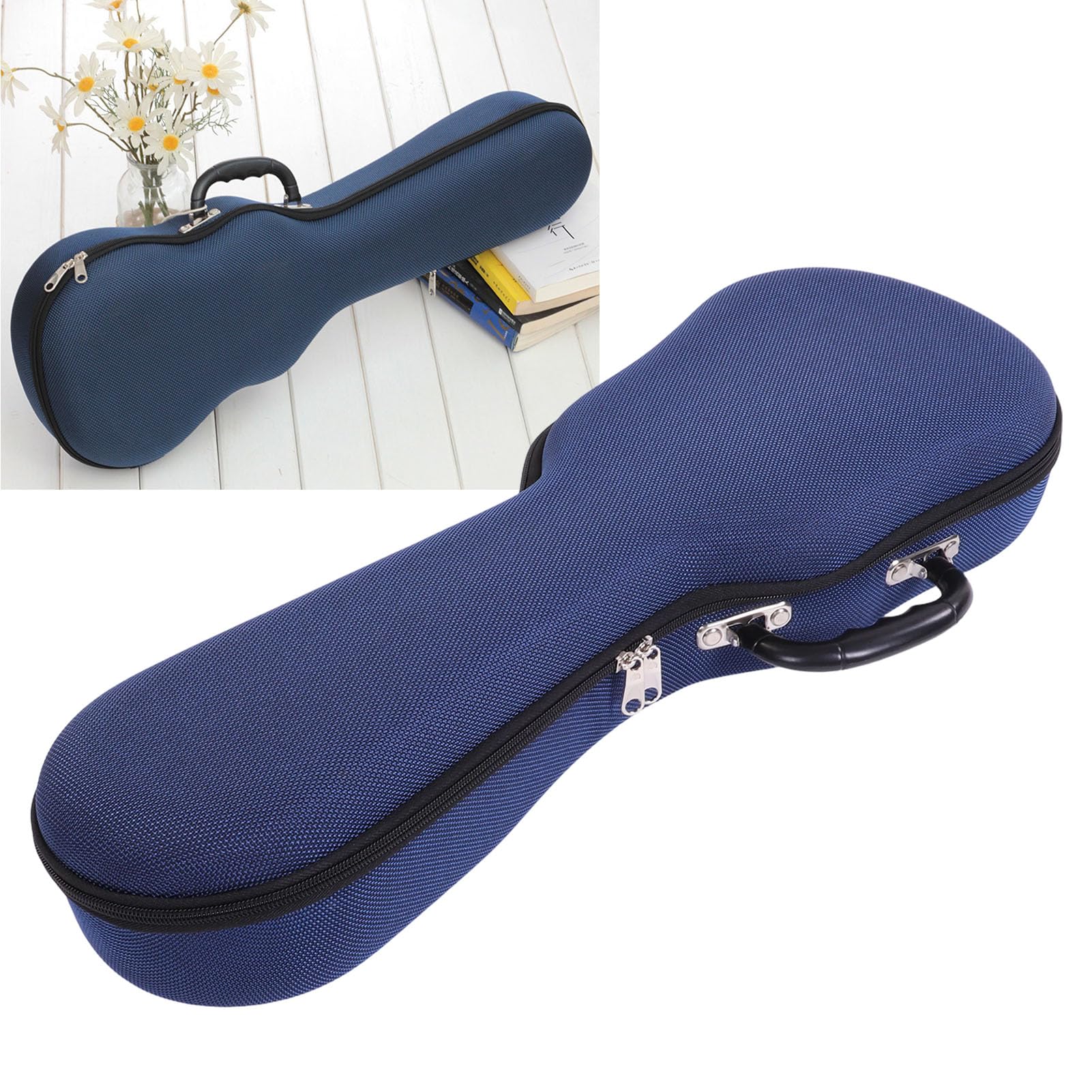 Tbest Funda para Guitarra Acústica de 21 Pulgadas, Resistente Al Agua, Duradera y Ligera, con Correa para el Hombro Desmontable para Almacenamiento de Viaje, Tela de Poliéster 1200D, (BLUE)