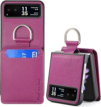 Motorola Razr 40 Case, Smartphone Case, Folding Case, With Ring, Card Storage, Shock Resistant, Lightweight, Thin, Protective Case, Scratch Resistant Purple