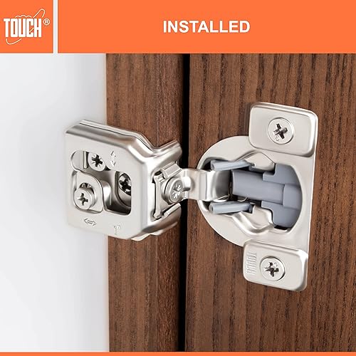 Miniatura 6 de TOUCH Bisagras de gabinete (20 pares, 40 piezas) marco de cara para puerta de armario, bisagras de cierre suave de 1 pulgada, bisagras compactas