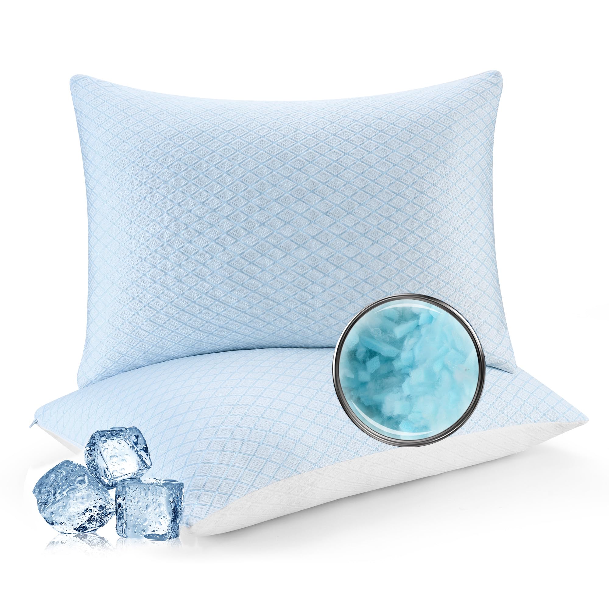Deodar Almohada Viscoelástica Cervical Suave y Transpirable con Soporte para Cabeza y Cuello – 40x60 cm Blanco Espiral 2 Piezas