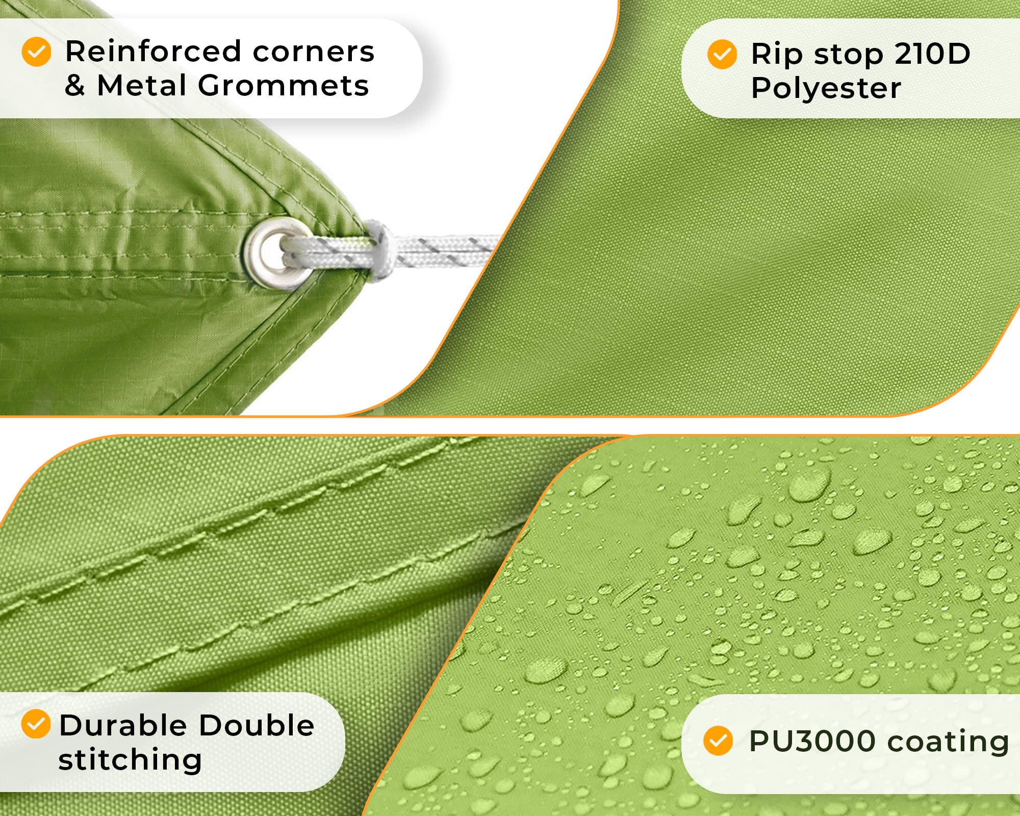 Telo Impermeabile Foxelli Per Amaca - 3,7m Leggero, Con Picchetti E Tiranti, Da Campeggio