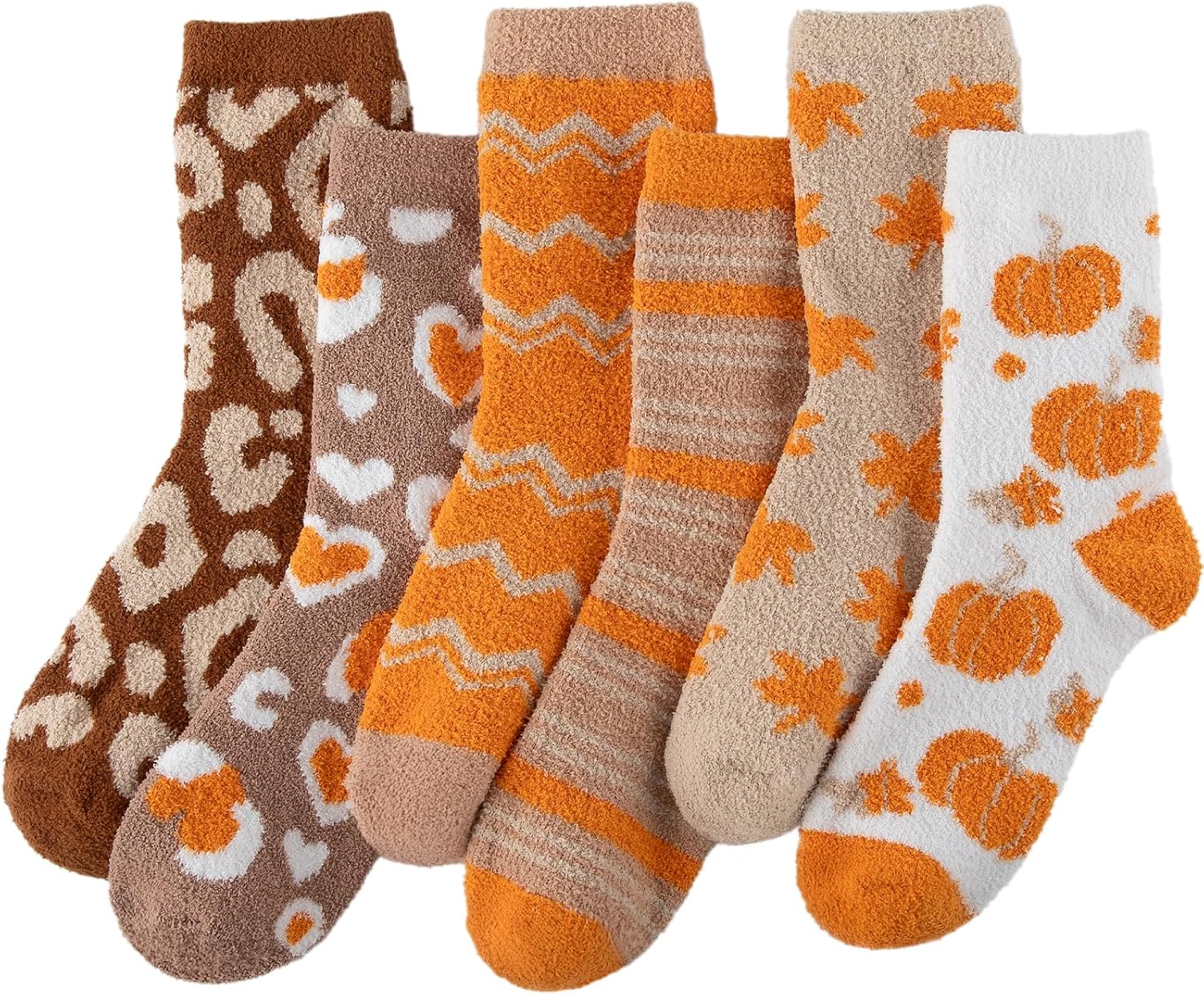 Christmas Fuzzy Socks for Women 5 Pairs Winter Warm Cosy Holiday Slipper Socks Xmas Gifts for Women