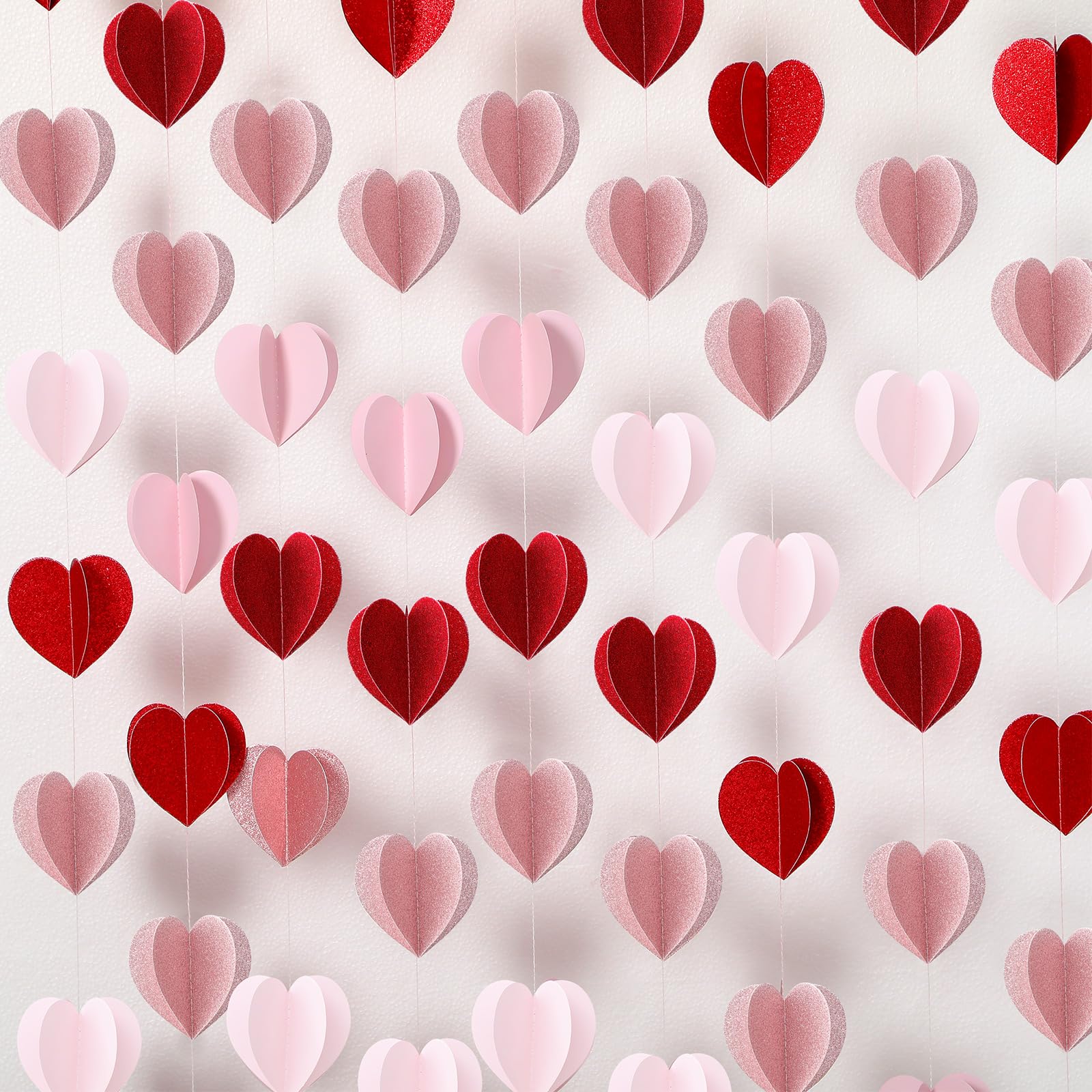 Amazon.com: Epakh 12 Pcs Valentine's Day 3D Heart Garland Banners 57ft ...