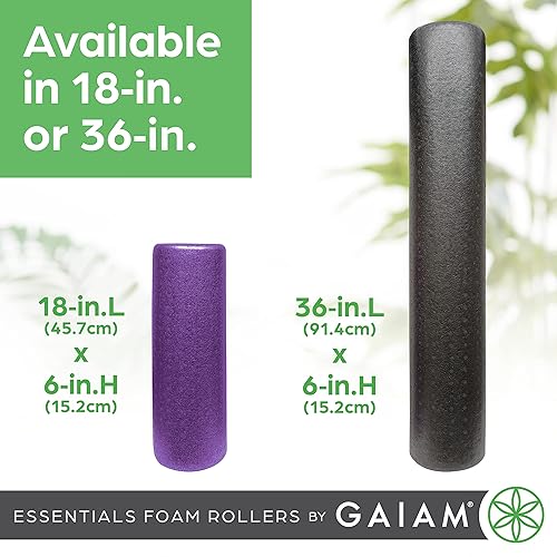 Miniatura 7 de Gaiam Essentials - Rodillo de espuma, masajeador muscular de tejido profundo firme de alta densidad para dolor de espalda y dolores musculares