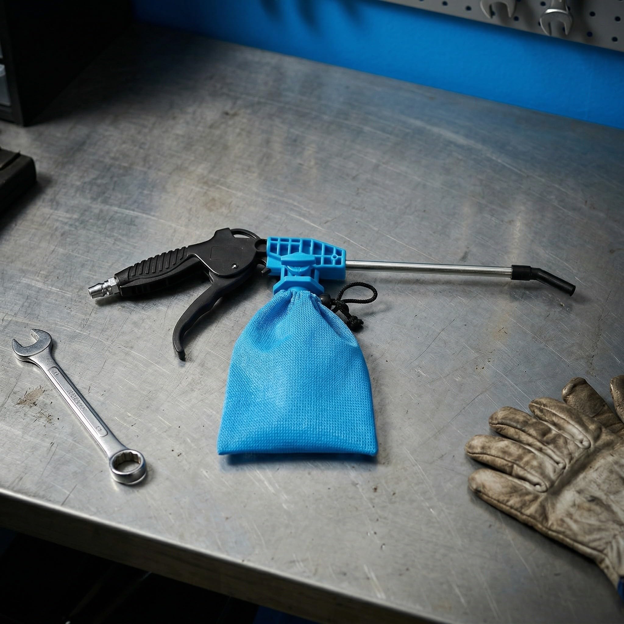 2 Unidades Soplador y Aspirador Industrial Portátil con Potente Succión para Motores de Coche y Máquinas de Coser, Incluye Bolsa de Colección y Boquilla de Extensión