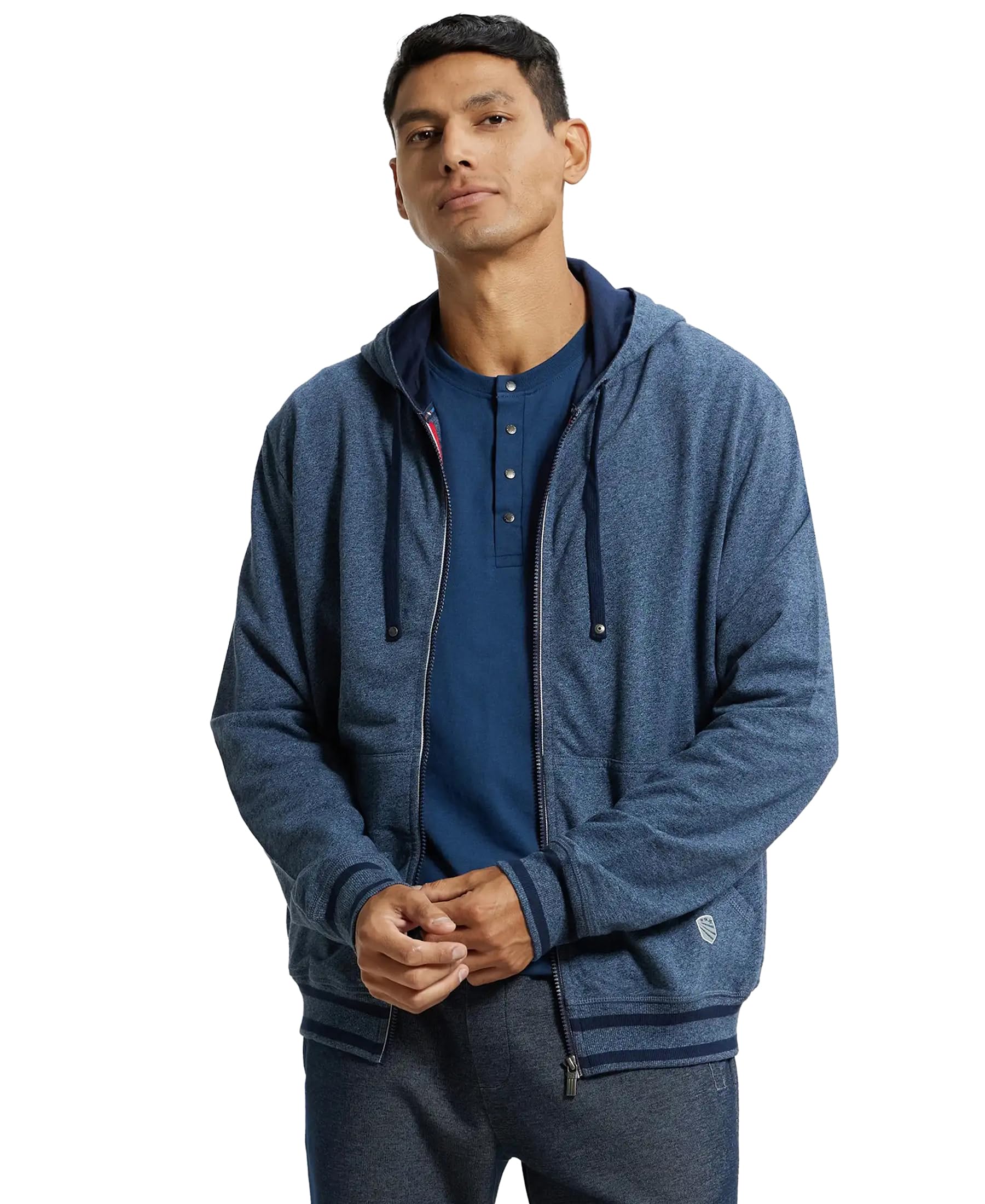 jockey UM05 Men's Super Combed Cotton French Terry Regular Hoodie Jacket with Ribbed Cuffs and Convenient Side Pockets-picture-10