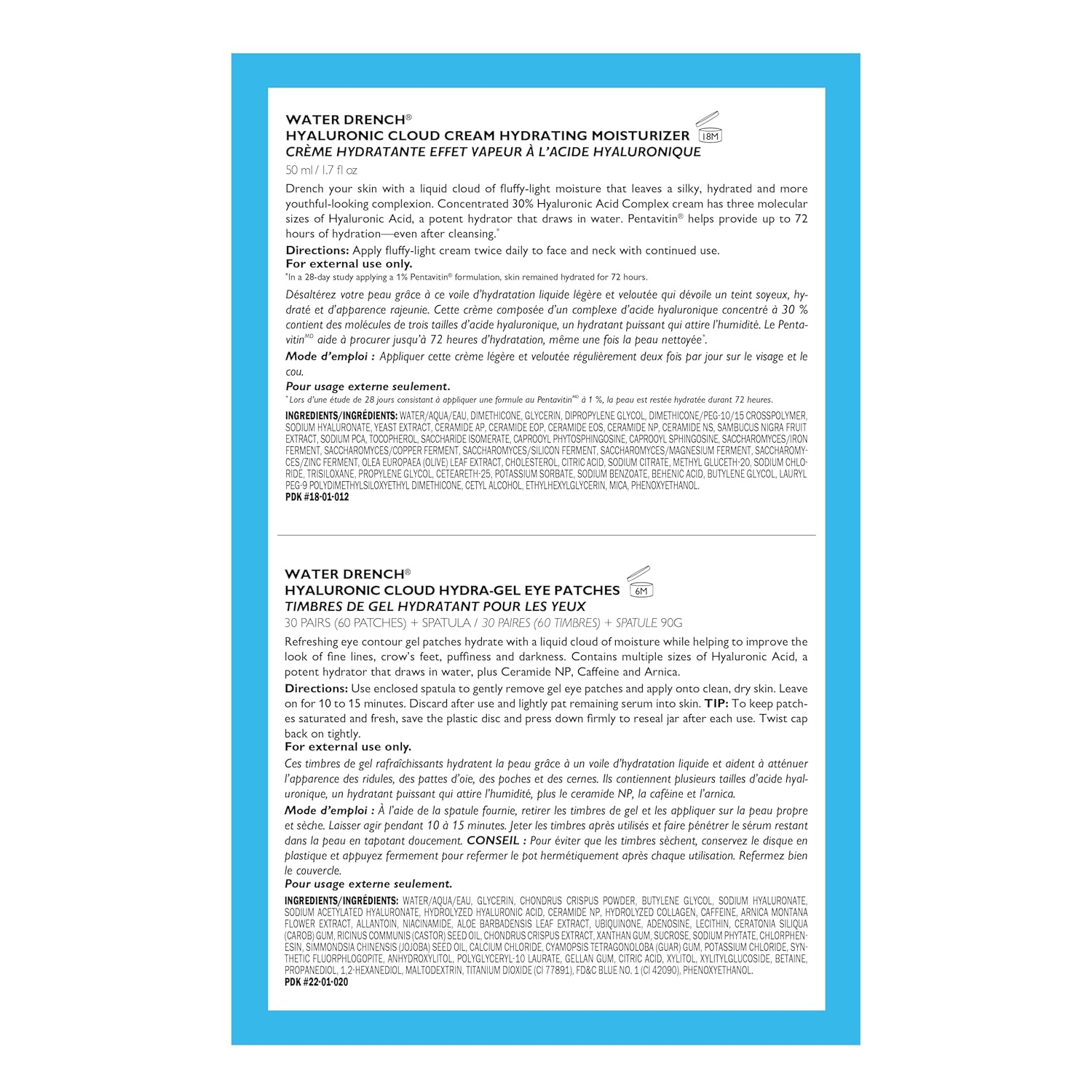 Peter Thomas Roth | Full-Size Water Drench® Essentials 2-Piece Face & Eye Kit | Hyaluronic Acid Skincare Set, Moisturizer and Eye Masks - Image 3