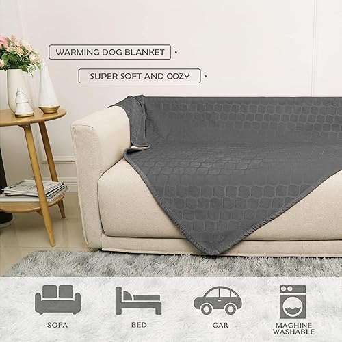 Miniatura 5 de fuguitex Manta impermeable para perro, funda de cama para perro, terciopelo cristalino, manta marroquí de felpa acogedora para mascotas, para sofá