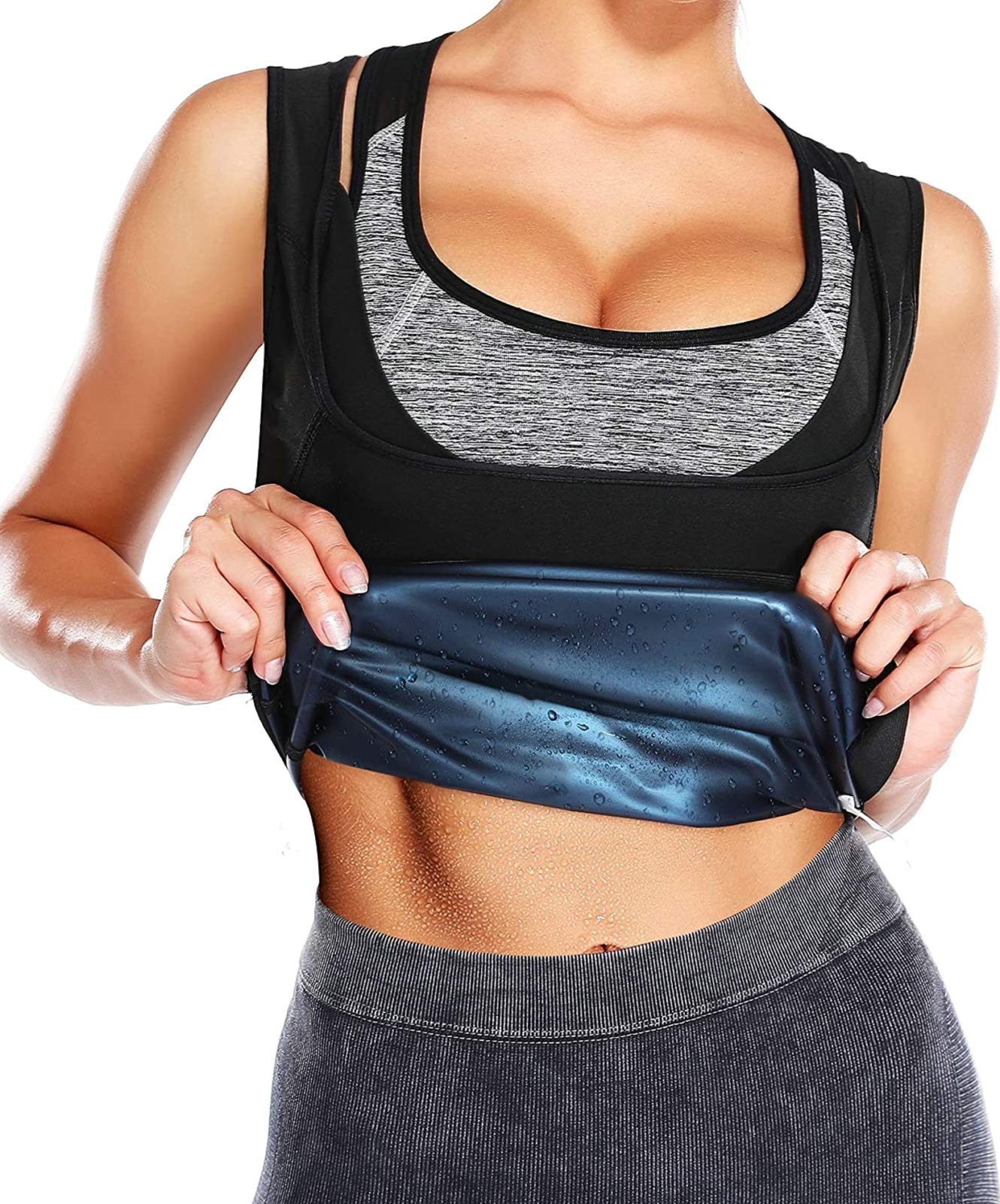 Sweat Tank for Women Weight Loss, Sweat Enhancing Compression Heat Trapping Workout Tank Top