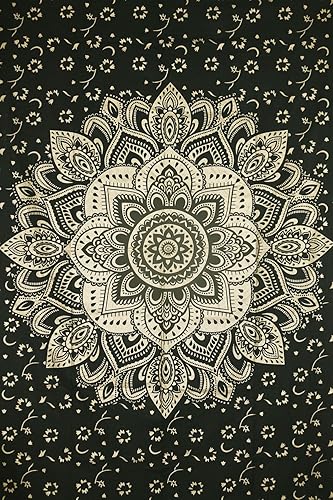 Miniatura 5 de FUTURE HANDMADE Tapiz de mandala dorado, tapiz hippie para colgar en la pared, colcha bohemia