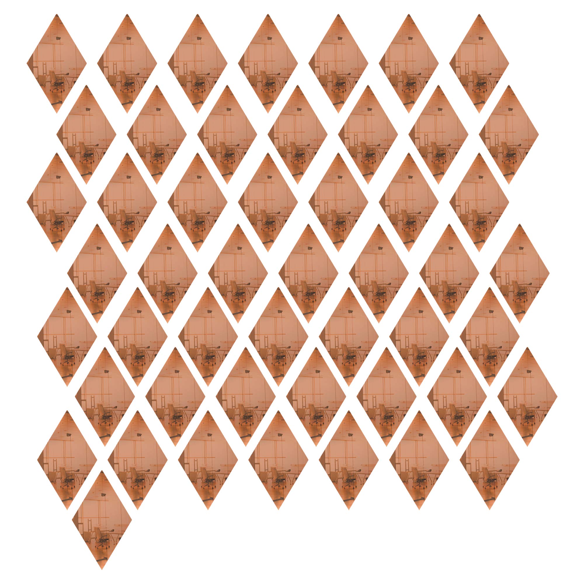50 Pack 1” Rose Gold Acrylic Mirror Diamond Shaped Smooth Edges Modern and Stylish Tiles DIY Crafting Reflective Blanks .118” Thick for Holidays and Decorations Multi Use Flats by Marketing Holders