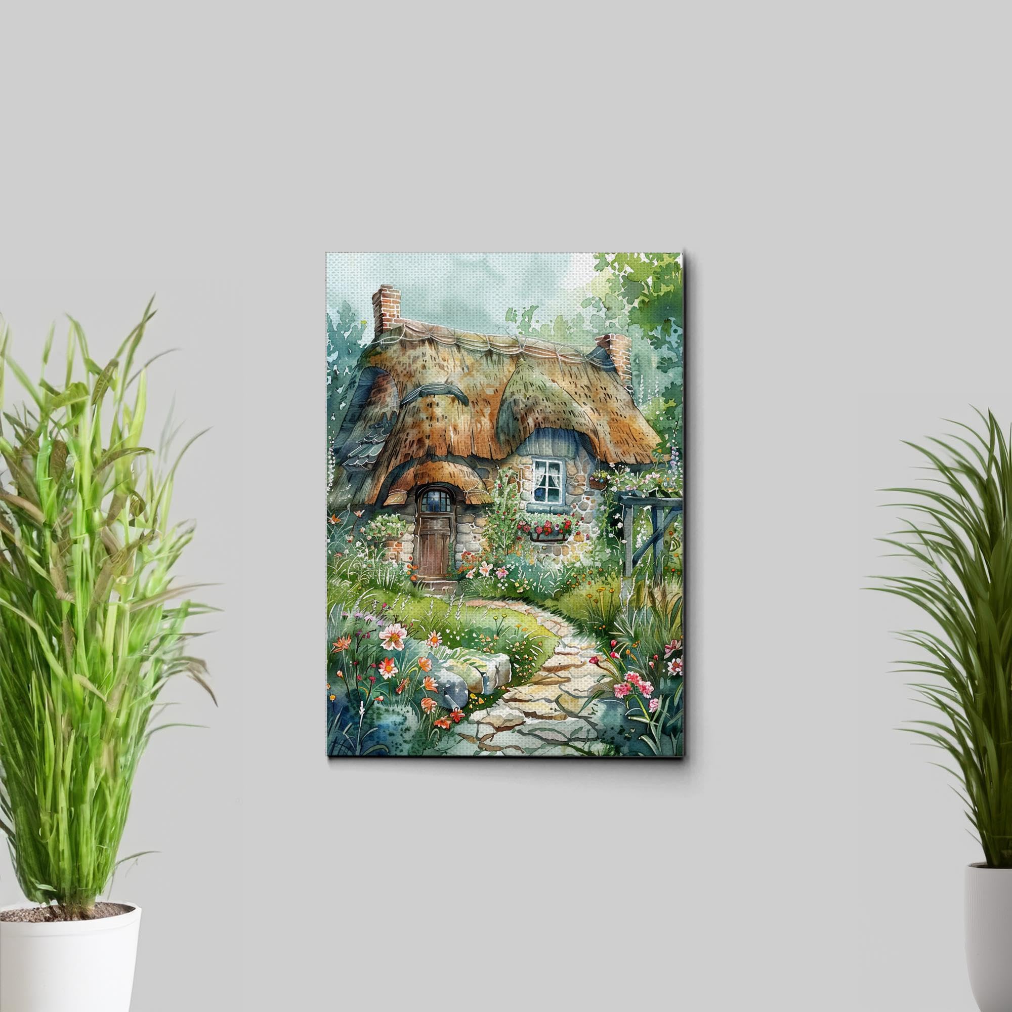 Amazon.com: English Cottage Garden Canvas Wall Art Nature Flowers