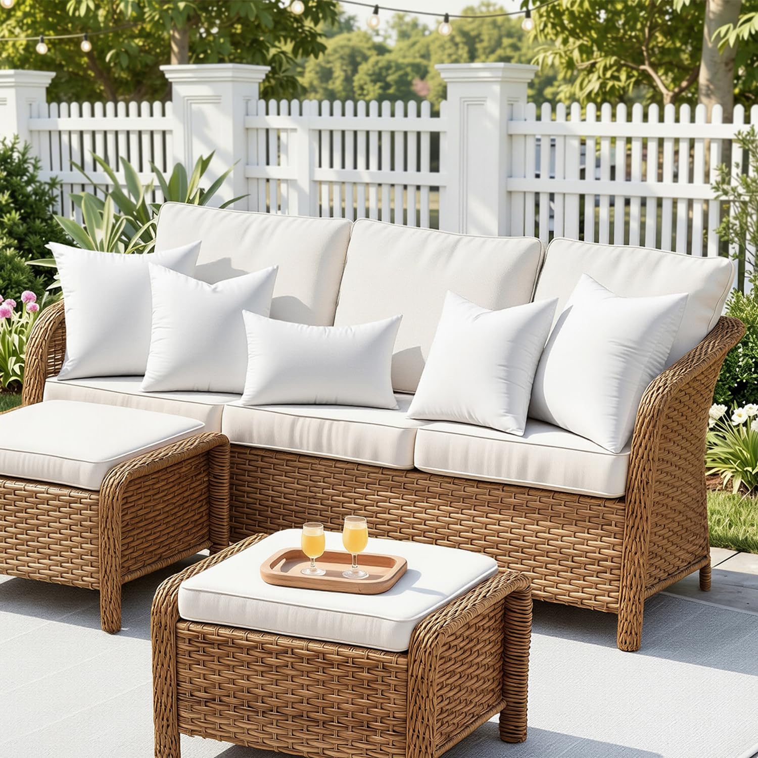 Woaboy Set 4 cuscini decorativi per esterni impermeabili 30 x 50 cm