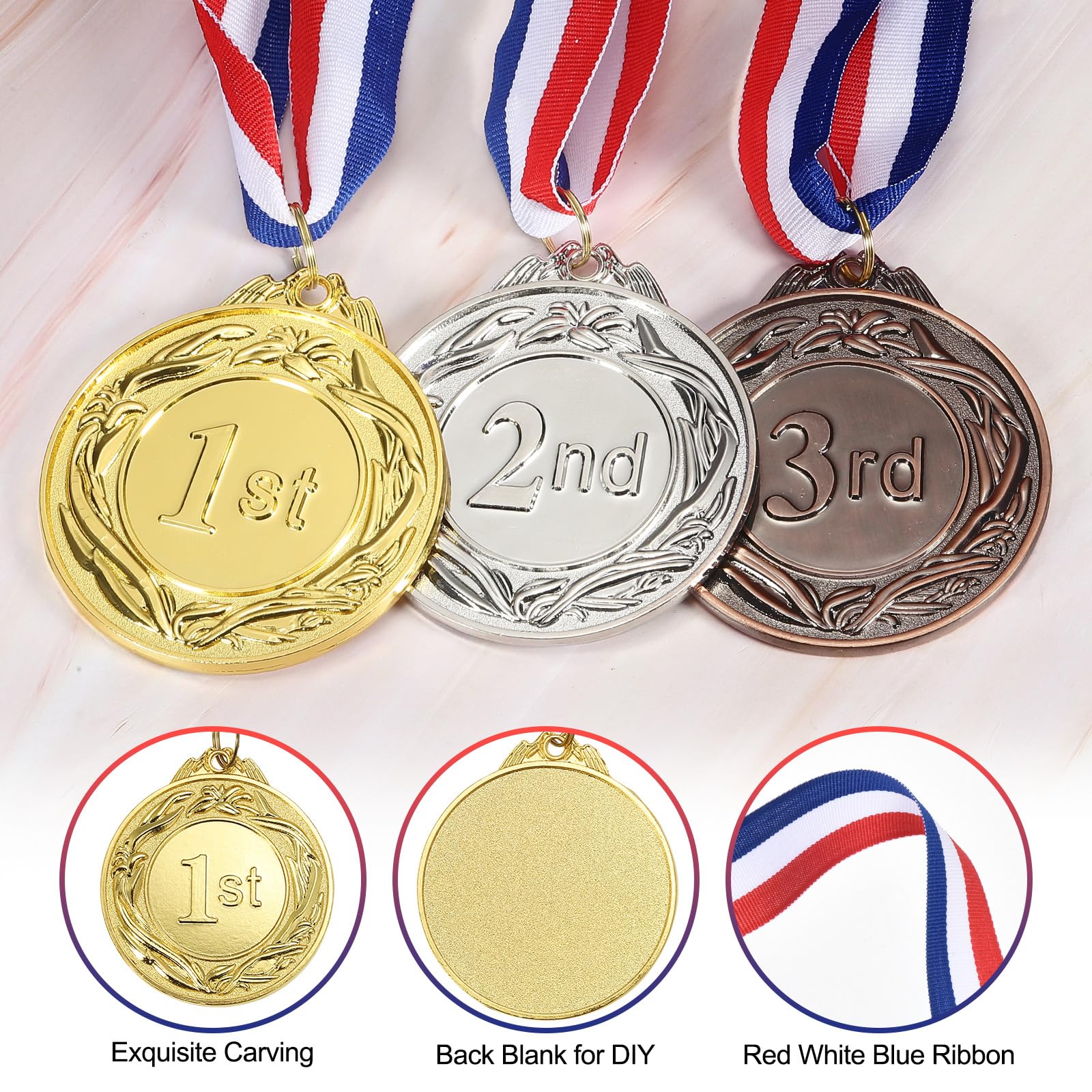 PATIKIL Gold Silver Bronze Award Medals 2.6 Inch - Image 3