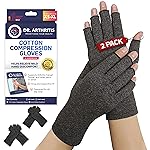 Doctor Developed Arthritis Gloves For Women & Men - Compression Fingerless Gloves - Compression Gloves For Pain Relief, Arthritic Joint Relief & Carpal Tunnel With Dr Handbook, 2 Pairs (M)