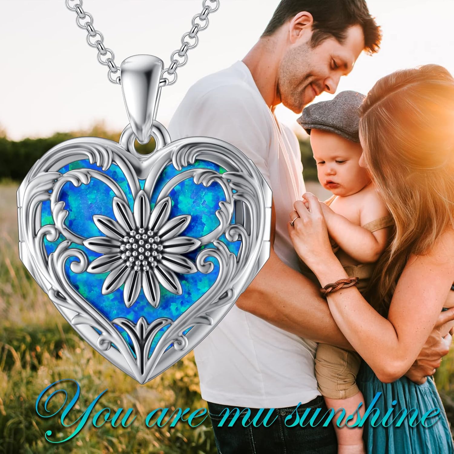 SOULMEET Personalized Silver Locket Necklace That Holds Pictures Photo Keep Someone Near to You, Memorial Custom Lockets Necklaces Letters Engraving for His Her - Image 6