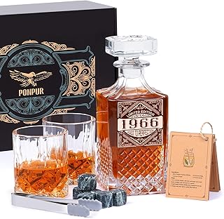 PONPUR 1966 Birthday Whiskey Decanter Set