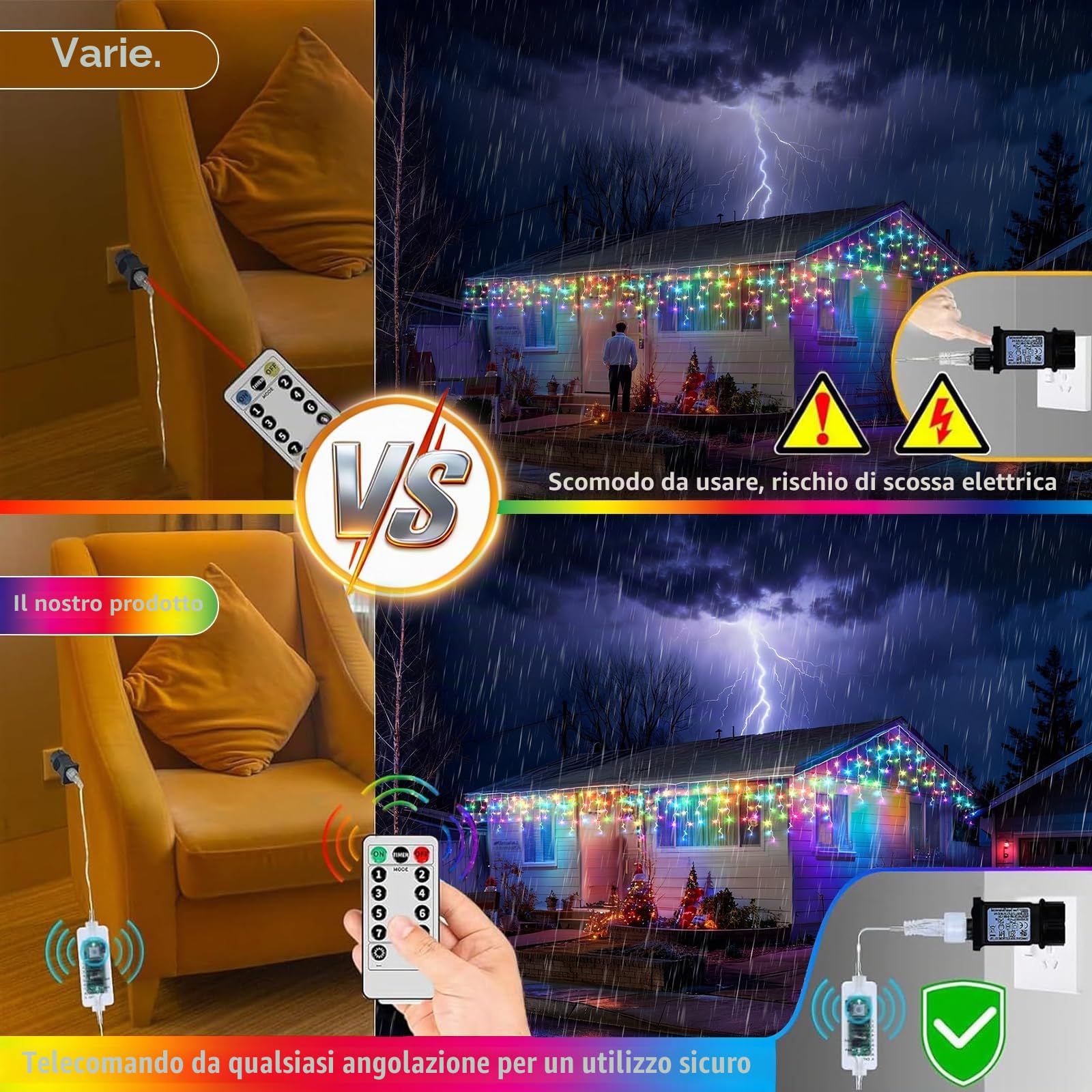 800 LED Luci di Natale da Esterno, 25+5M Tenda Luminosa Natale con IP65 Impermeabile, 8 Modalità, Timer, Funzione Memoria, Luci Natale Esterno Cascata Decorazioni per Balcone, Natale, Matrimoni, Feste
