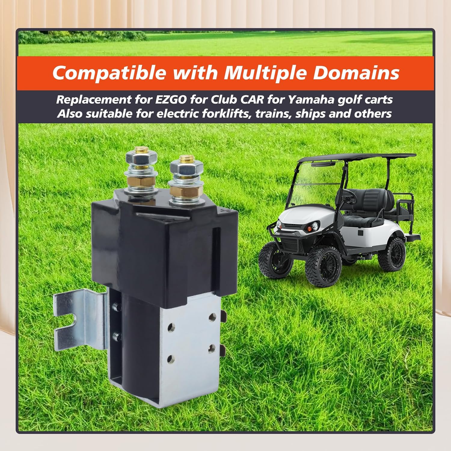 SW180B-108 DC Contactor Solenoid 48V Replacement for EZGO for Club CAR for Yamaha for Albright Golf Carts Forklifts SW180 200Amp Continuous 1000Amp Peak