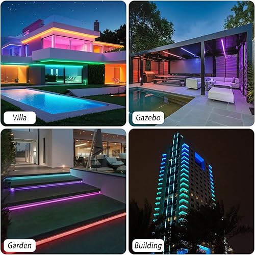 Miniatura 2 de Luces de arandela de pared RGB que cambian de color, iluminación al aire libre, impermeable, enchufe de 38.9 pulgadas, barra de luz lineal de lavado