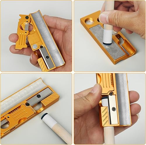 Miniatura 4 de Vefungyan Kit de reemplazo de puntas de taco de billar: Herramienta de reparación de puntas de taco de billar 11 en 1 con 20 puntas de taco de