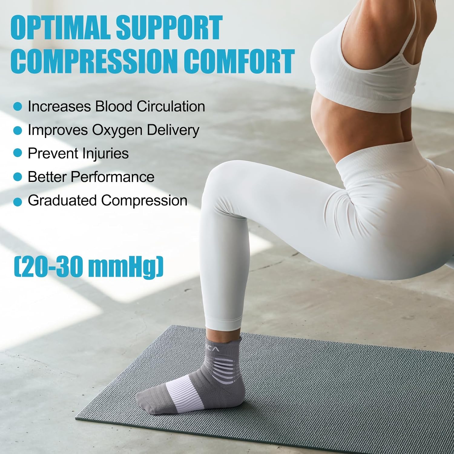 NEENCA Medical Compression Socks for Women & Men Circulation—2 Pairs, Ankle Compression Stockings for Pain Relief, Plantar Fasciitis, Swelling, Running, Nurses, Travel, Pregnancy, Flying. 20-30 mmHg - Image 6