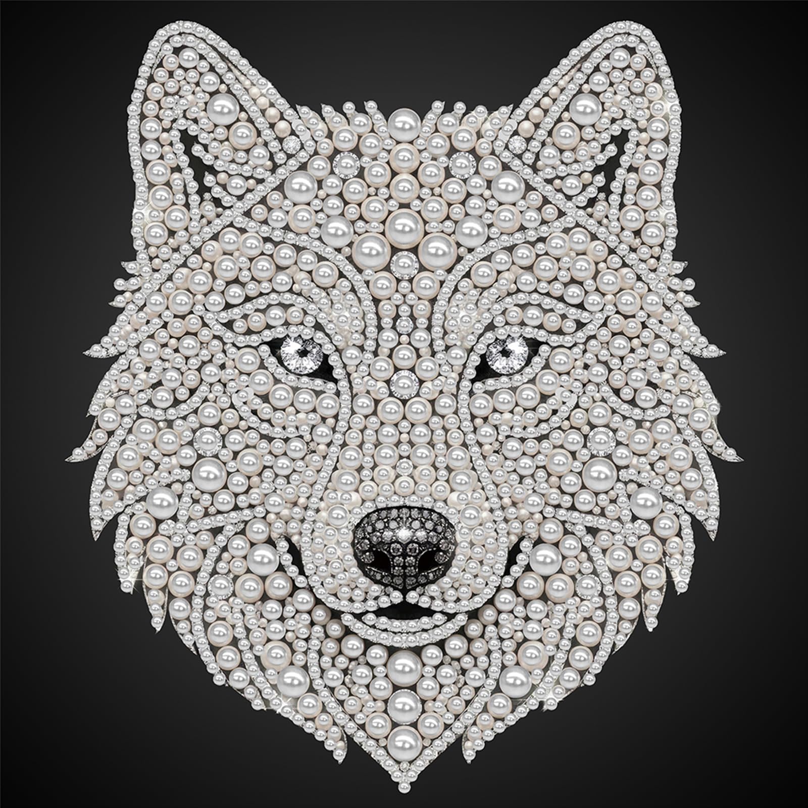 POETRYDRAW Wolf DIY Pearl Painting Kits for Adults Beginners Home Wall Decor Pearl Gem Paintings Picture Arts Craft 25x25cm Without Frame (Wolf)