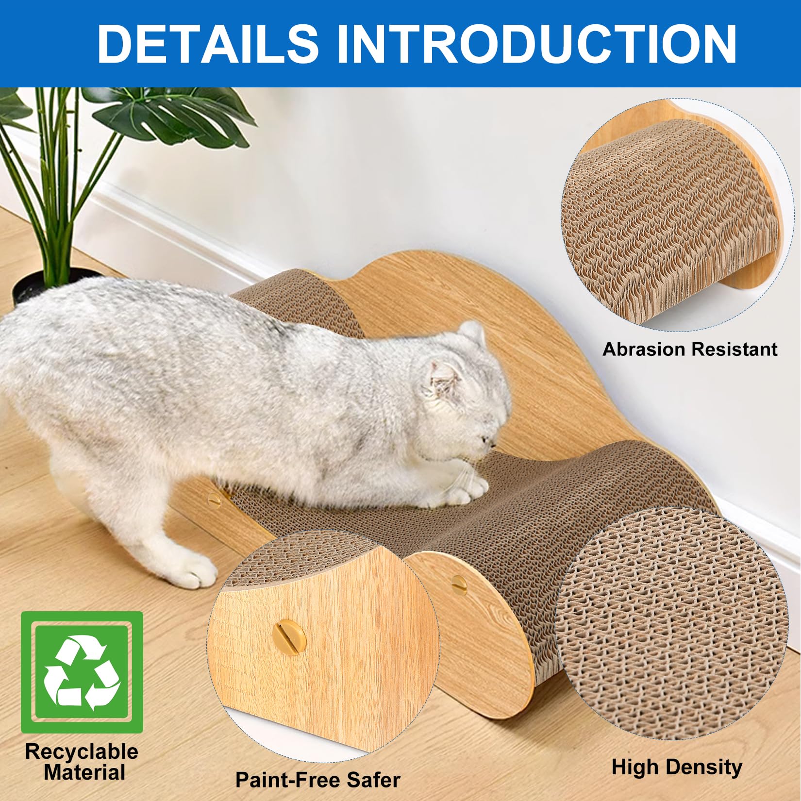 FluffyDream Round Sofa Cat Scraper - Durable Cat Leisure Bed - Indoor Scraper and Play House - Corrugated Toy Cat Birthday - 23.6 * 9.4 * 6.7inch