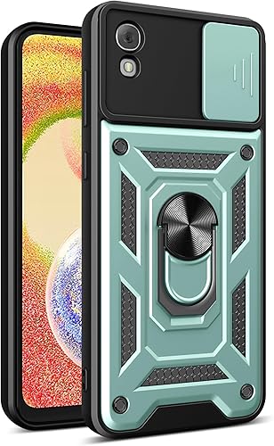 Vista 52 de Compatible con Tecno Pova 5 carcasa de soporte, con cubierta deslizante para lente de cámara compatible con Tecno Pova 5 Free Fire LH7n, funda azul