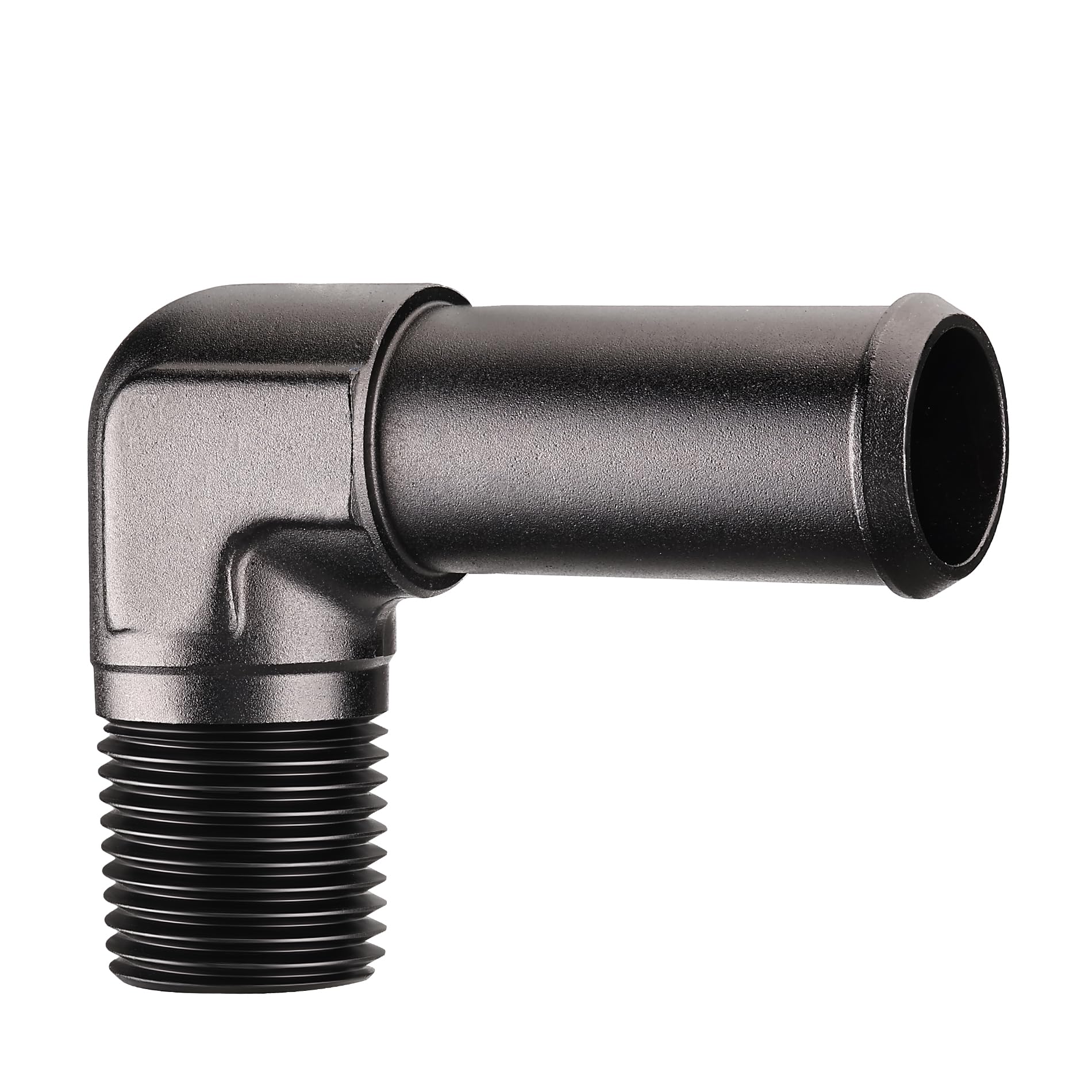 EVIL ENERGY 1/2" NPT Male to 3/4" Barb Fitting Adapter 90 Degree Aluminum Black