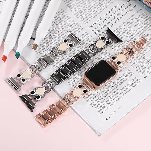 Miniatura 3 de DZTXYP Correas de metal con bonito diseño animal para Apple Watch para mujer, compatible con iWatch Series 987654321SE tamaño 1.496 in 1.575 in