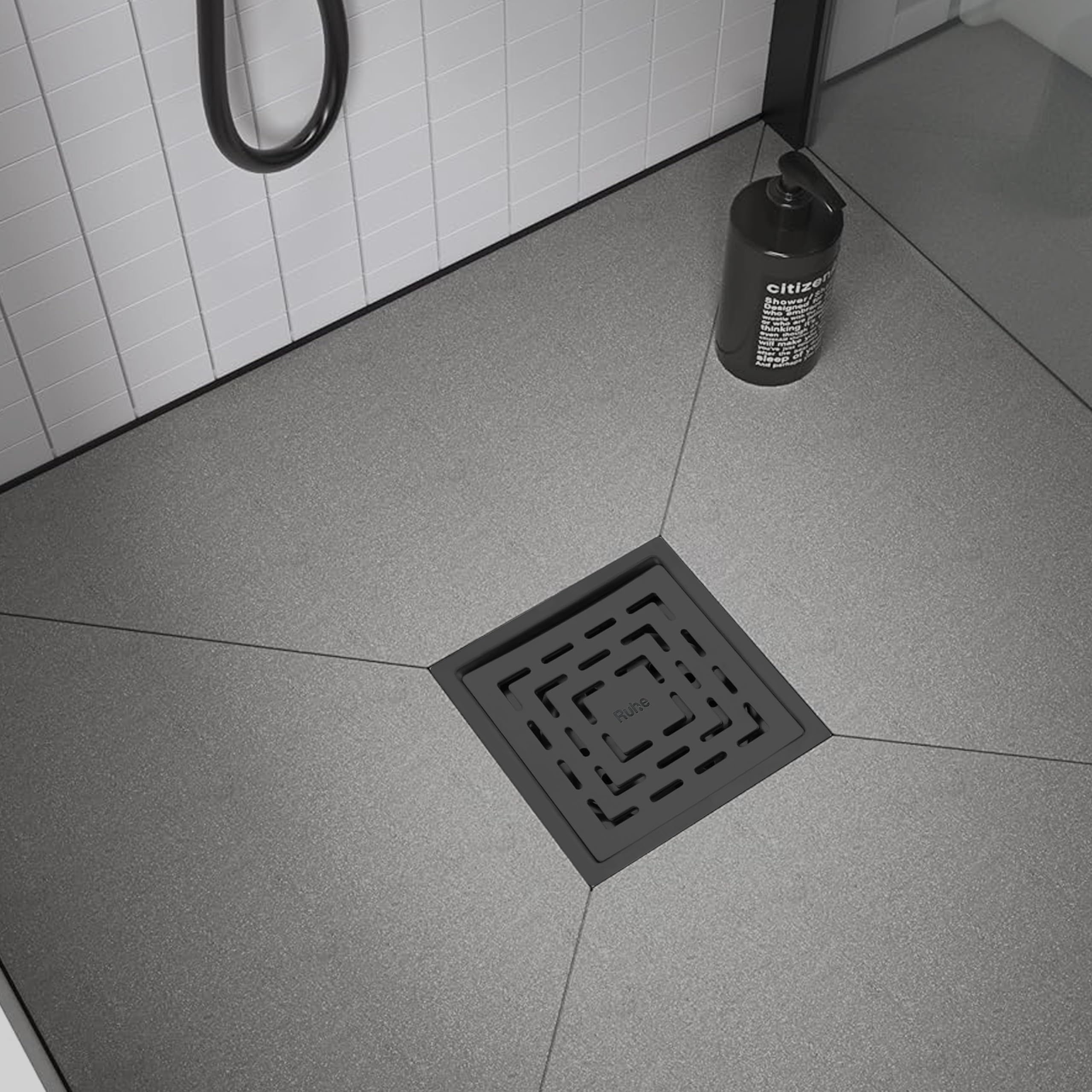 Ruhe® Sapphire Square Flat Cut Floor Drain | Black PVD 304 Stainless Steel Drain Channel | 6 x 6 Inches Waste Water Floor Drain | Drain Channel with Stainless Steel Trap (B0D2RLPV43) Amazon Price History, Amazon Price Tracker