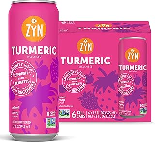 Turmeric Wellness Drink 6 (Pack), Mixed Berry Flavored Turmeric Curcumin Drink with Black Pepper, No Added Sugar, Low Carb & Low Calorie Drink, Clean Alternative