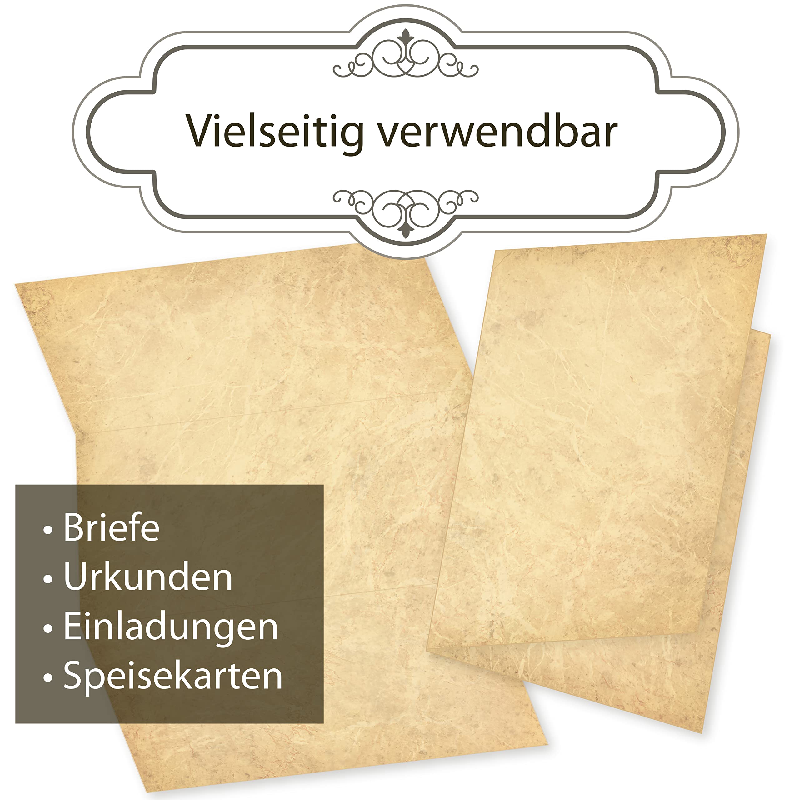 Travertin Briefpapier A4 500 Blatt Marmorpapier beidseitig marmoriertes Papier Natur Stein Optik