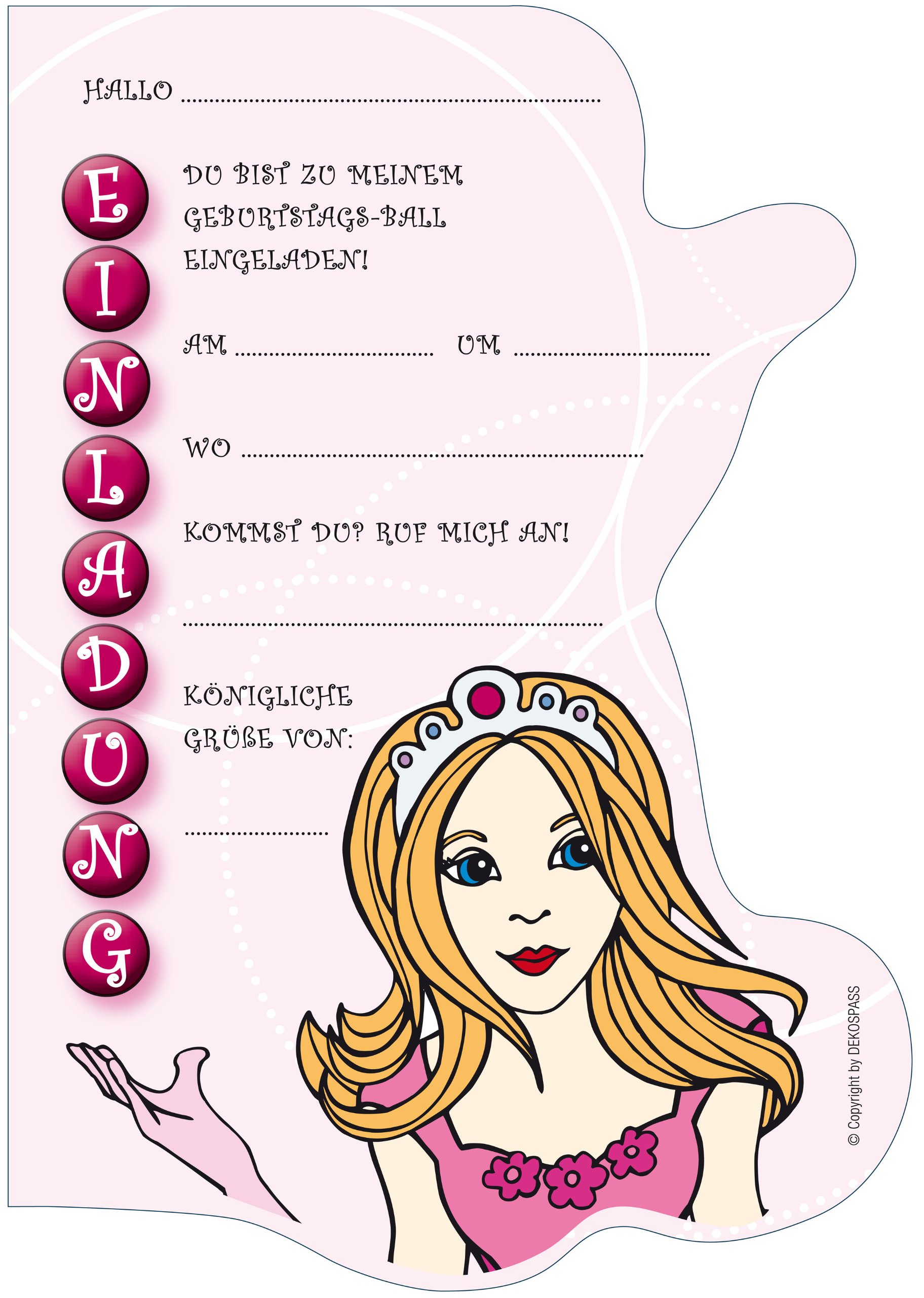3. Geburtstag Einladungskarten – Prinzessinnen-Motiv, Glitzernd, 15 Stück Mit Umschlägen