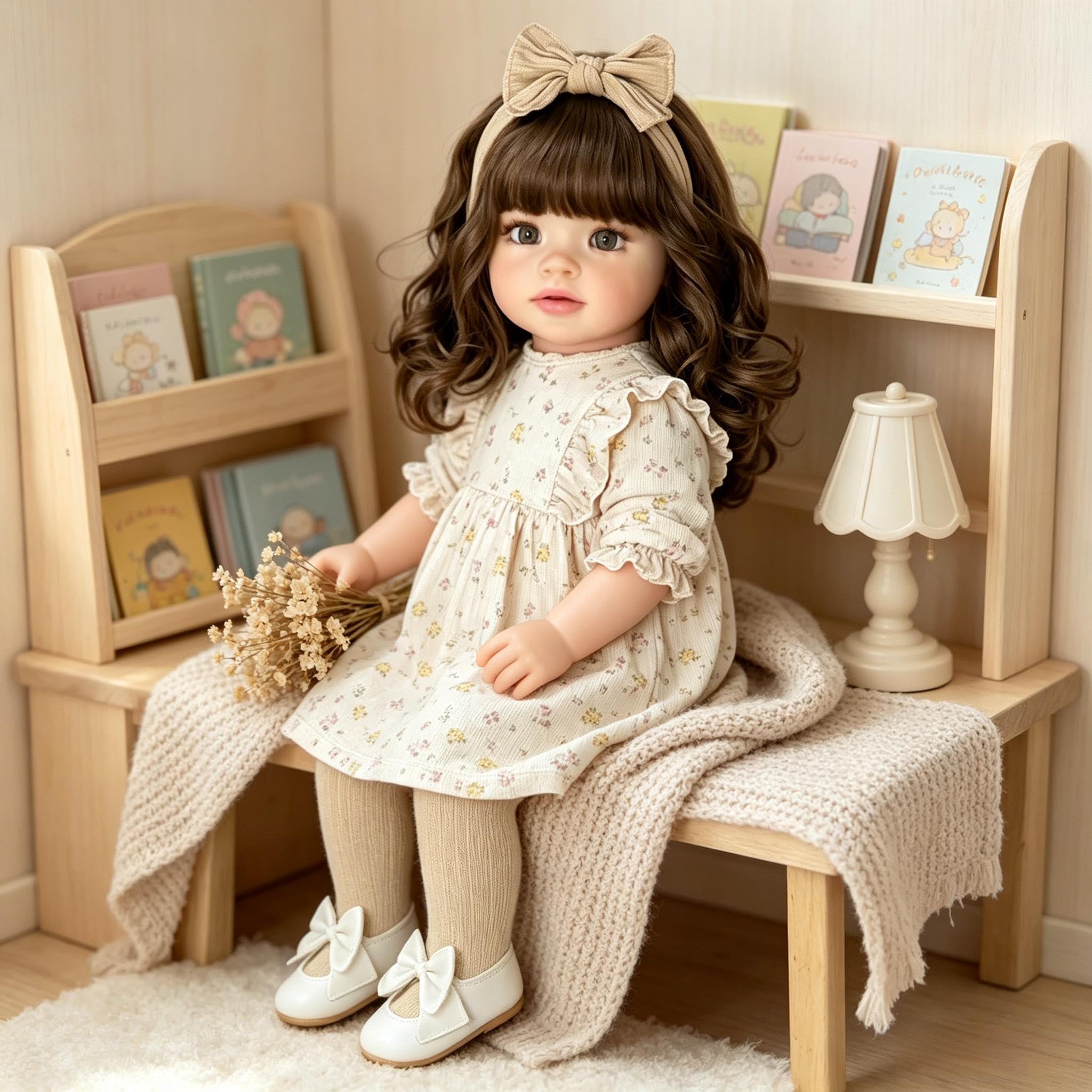 Realistyczne lalki Reborn maluch dziewczyna Pippa 66 cm duży rozmiar Reborn Baby Dolls Real Life Baby Doll miękka winylowa tkanina ciało realistyczna lalka maluch z długimi włosami dla dzieci