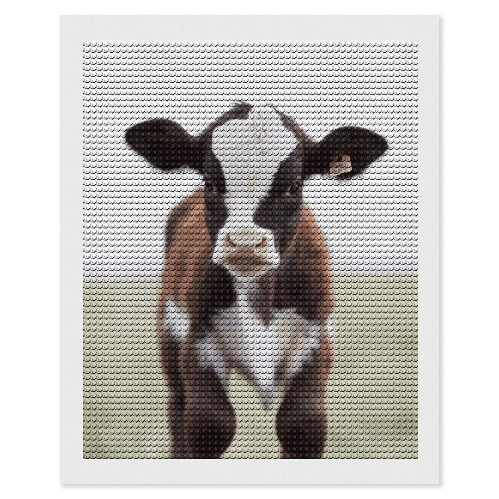 DWVTSLH Baby Cow Diamond Painting Kits for Adults, Personalized Diamond Photo Art Full Drill, DIY 5D Diamond Art Painting Kits for Beginners, Home Wall Decor 16"x20"