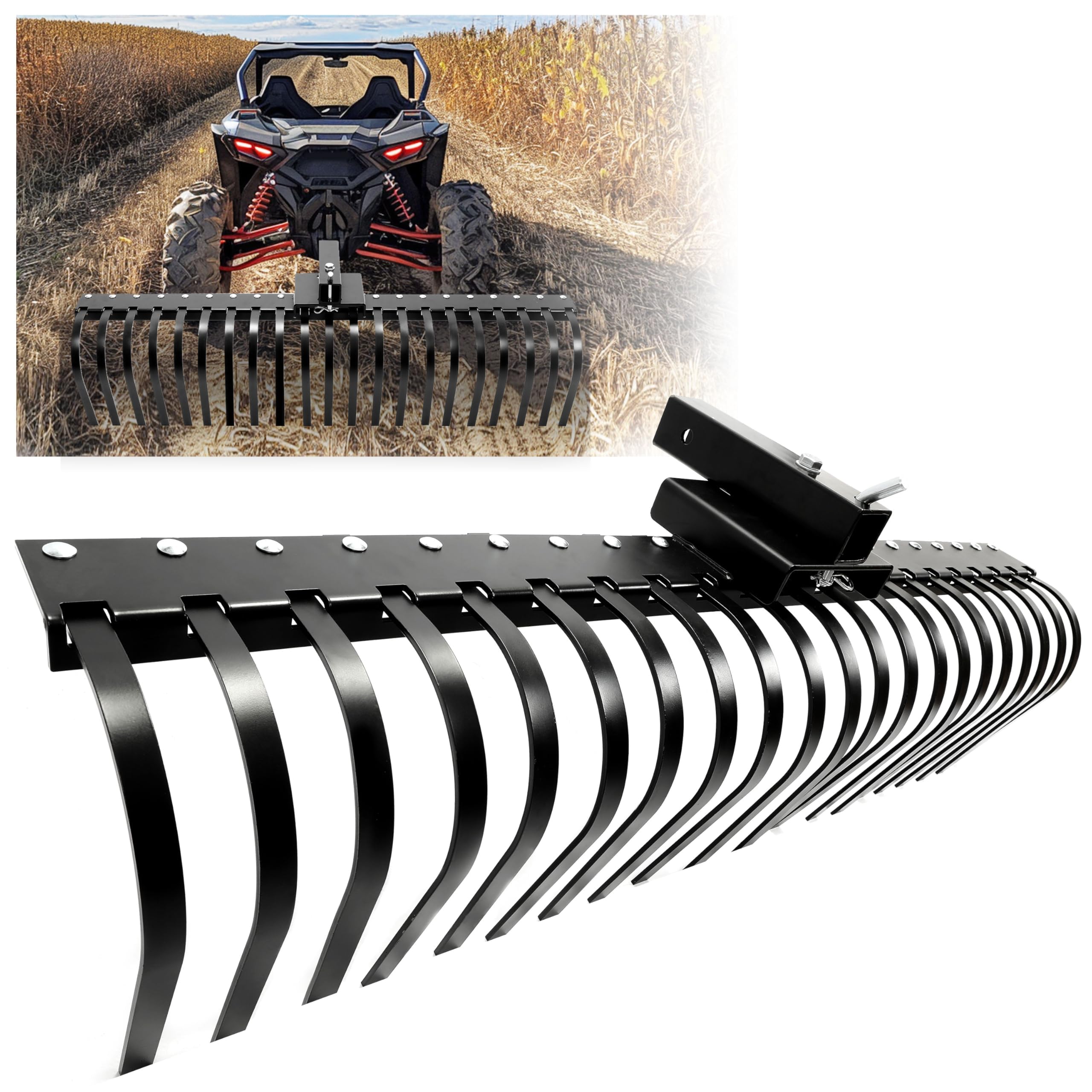 オブジェ トラクター Amazon.com : KUAFU 60 Inch Landscape Rake Pine Straw Rake Tractors